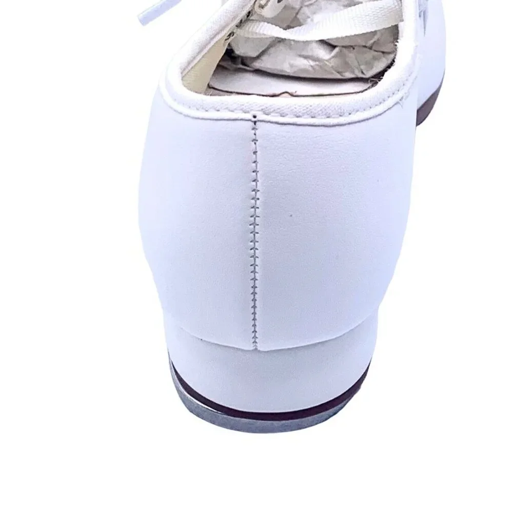 So Danca White Tyette Tap Valiant Vegan 9 Shoes Elastic Snaps Dance Recital